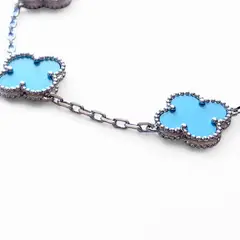 GENERICO - Pulsera Clover Trébol Turquesa Plateado Default Title