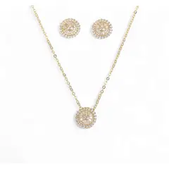 GENERICO - AMBAR JOYAS - Conjunto Pizzas - Baño de Oro 18k