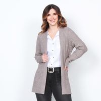 CHALECO MANGA LARGA CON PUNTO TRENZADO