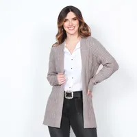 CHALECO MANGA LARGA CON PUNTO TRENZADO