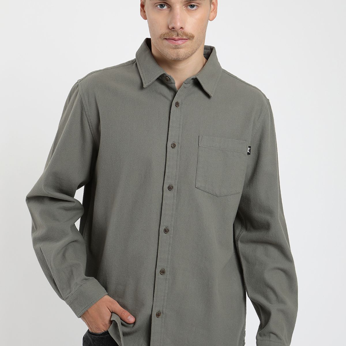 FROENS - Camisa  Manga Larga Franela Froens Hombre