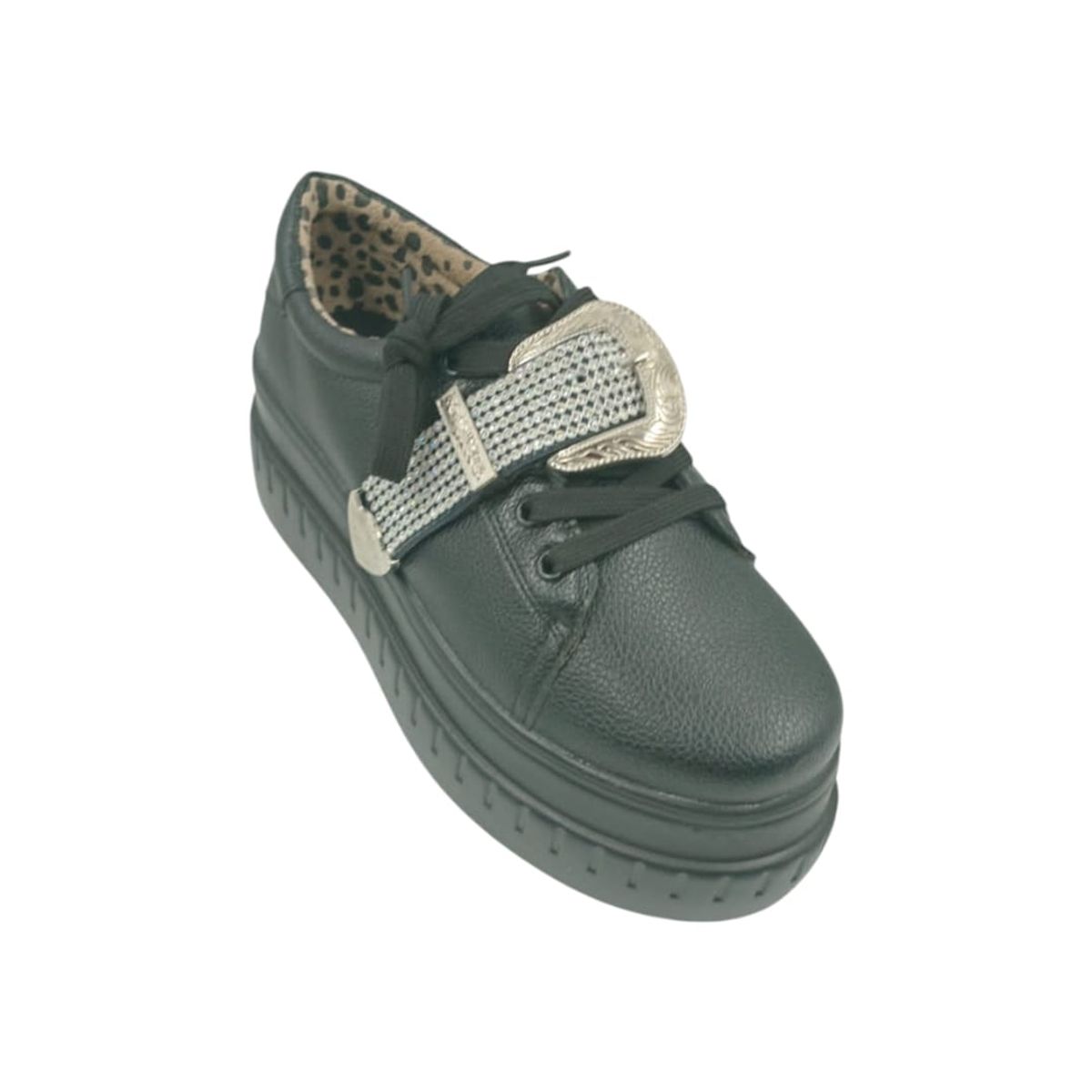 HERIEL - Zapatilla Negra Plataforma Mujer