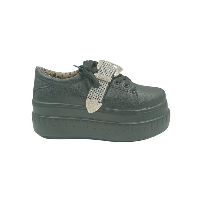 HERIEL - Zapatilla Negra Plataforma Mujer