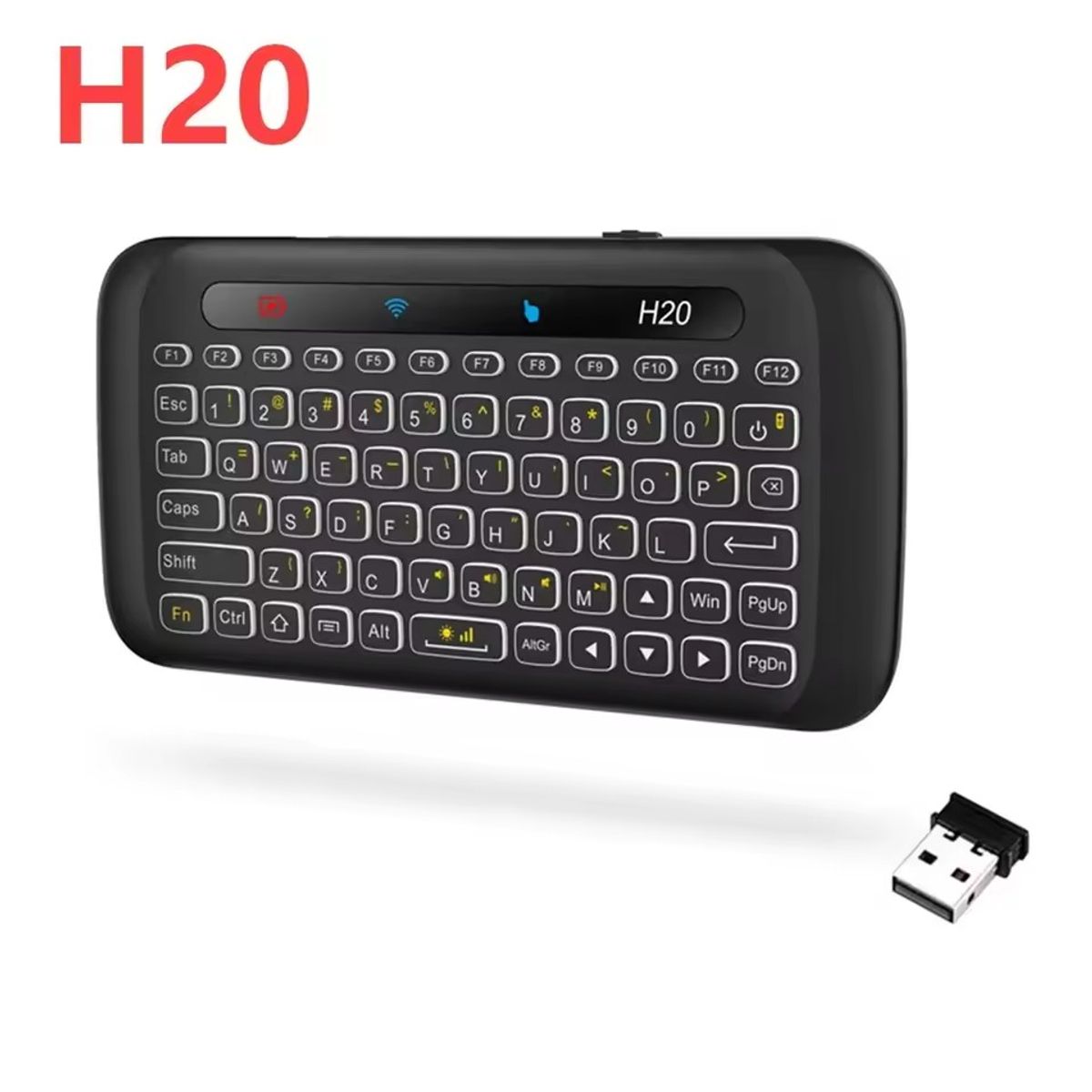 CORRERREY - Miniteclado inalámbrico 2,4 Ghz, retroiluminación Touchpad Air Mouse