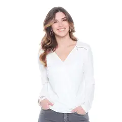 WADOS - BLUSA MANGA LARGA ESCOTE CRUZADO CON CIERRE EN HOMBROS