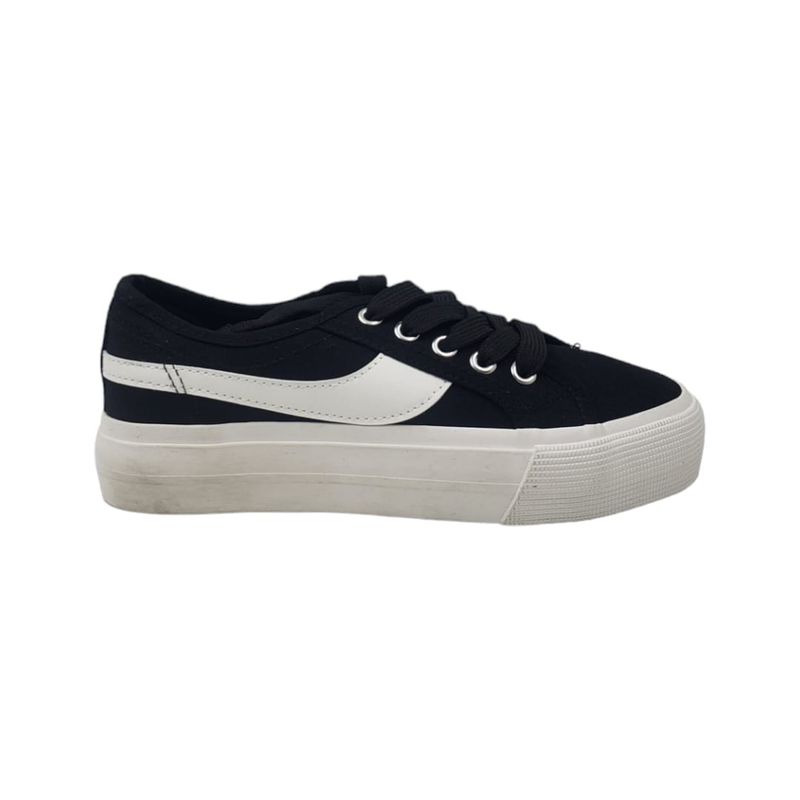 HERIEL - Zapatilla Negra Lona Baja