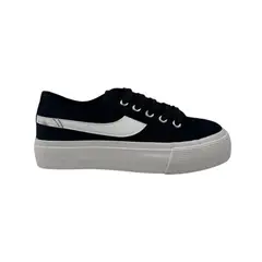 HERIEL - Zapatilla Negra Lona Baja
