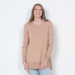 WADOS - SWEATER MANGA LARGA SOLIDO ESCOTE REDONDO.