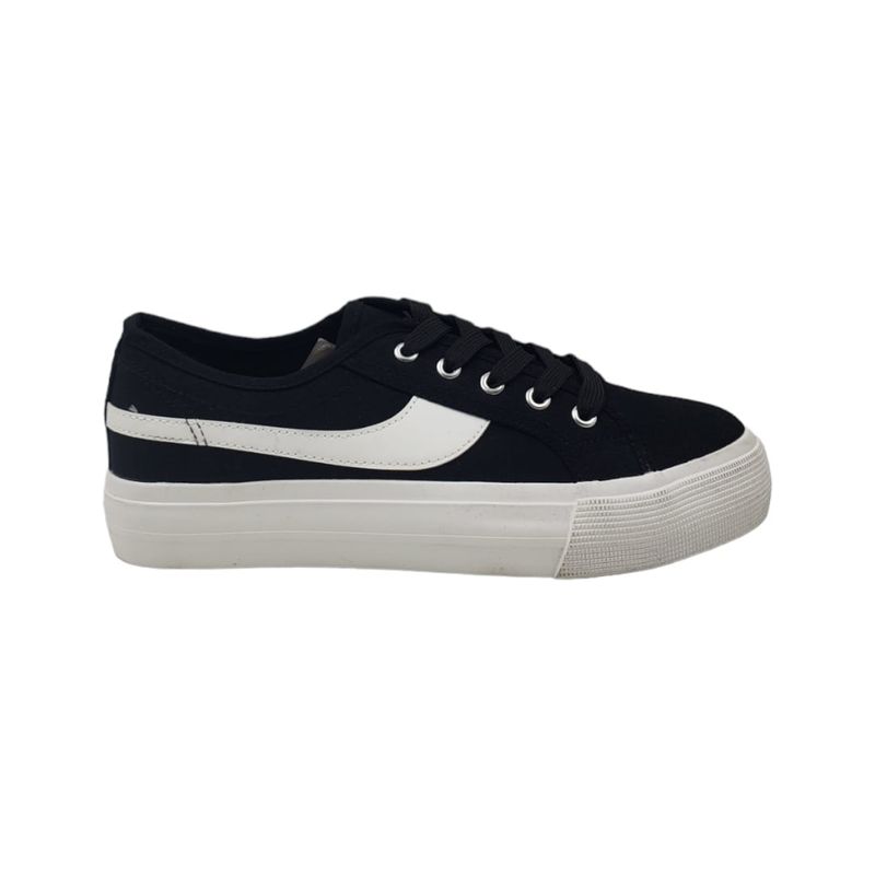 HERIEL - Zapatilla Negra Lona Baja