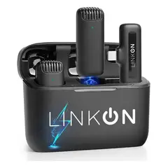 LINKON - Microfono Inalambrico Solapa Lavalier Pro + Estuche Entrada Iphone