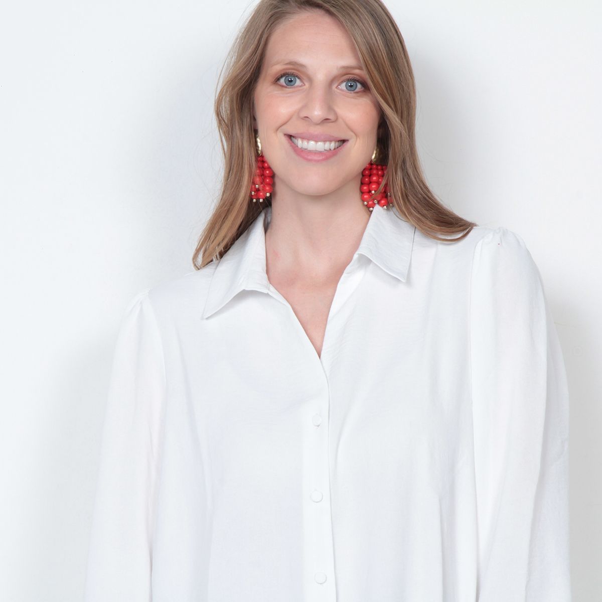 WADOS - BLUSA MANGA LARGA ABOTONADA EN EL DELATERO Y PUO ELASTIDO