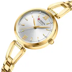 CURREN - Reloj pulsera mujer elegante análogo cristal strass inoxidable