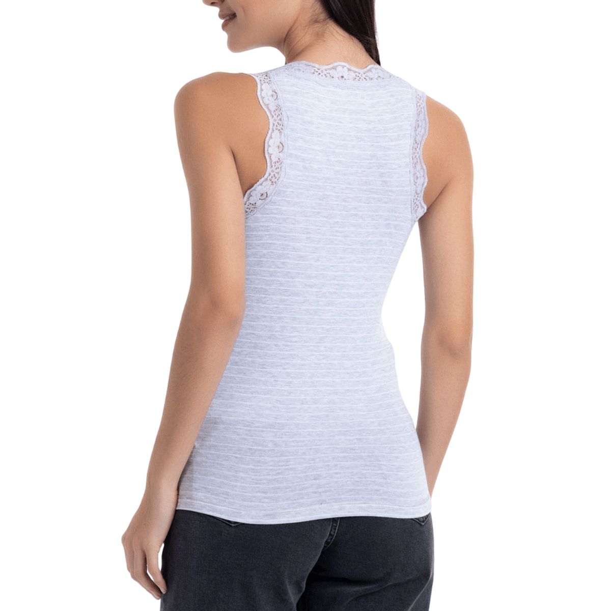 LADY GENNY - Camiseta Sin Mangas Bamboo Encaje