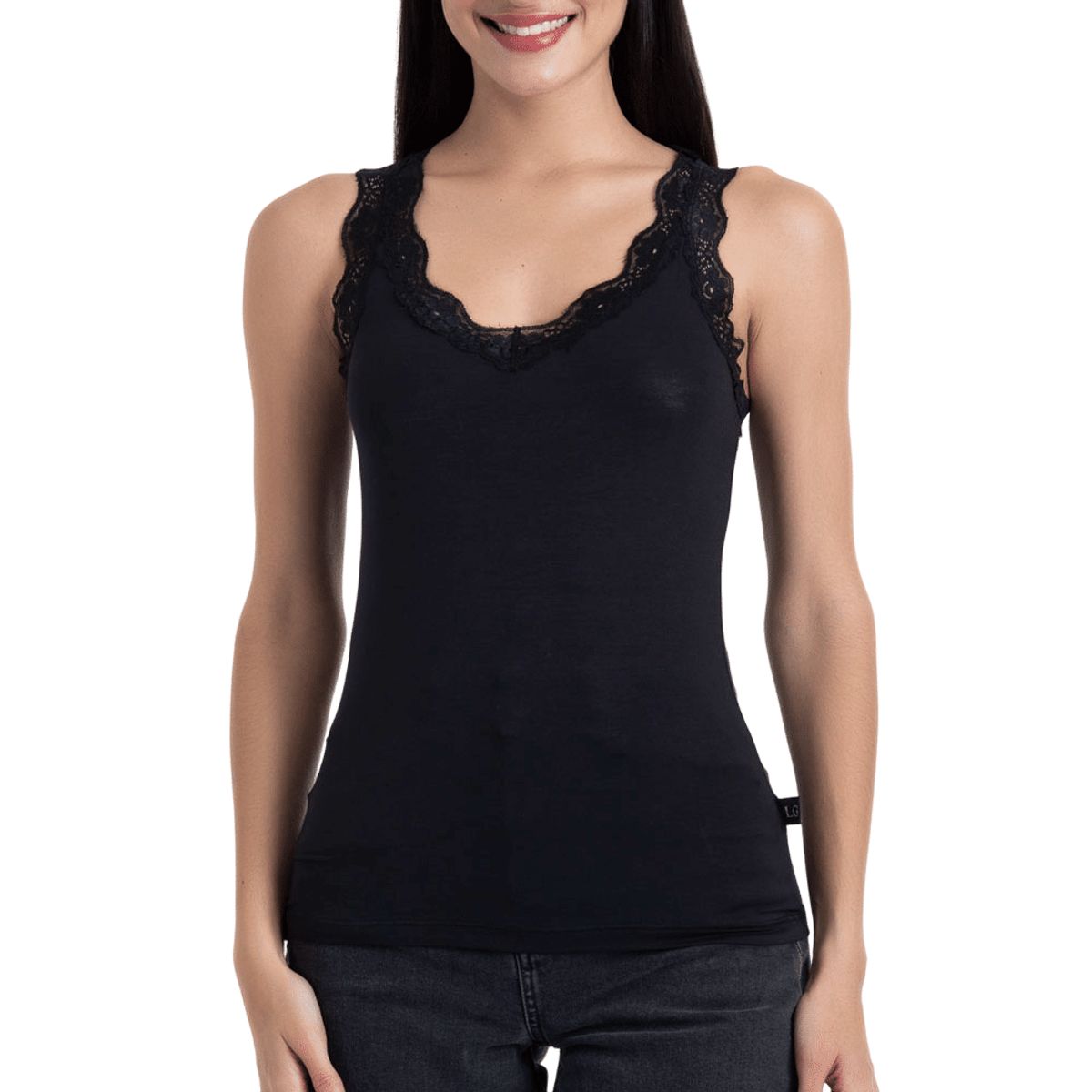 LADY GENNY - Camiseta Sin Mangas Bamboo Encaje