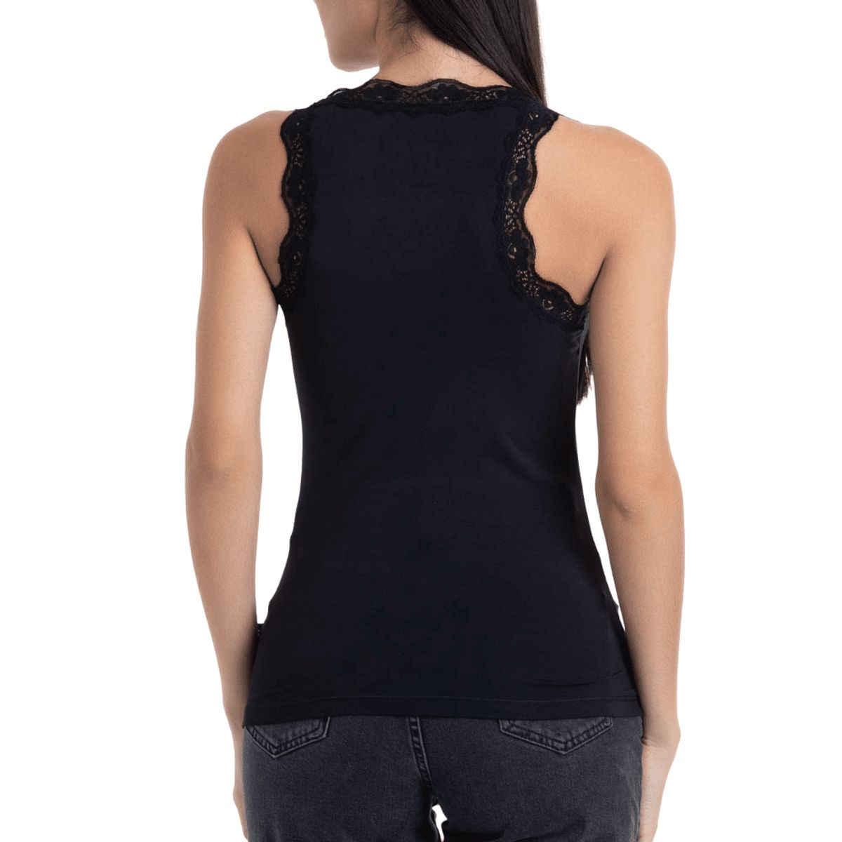 LADY GENNY - Camiseta Sin Mangas Bamboo Encaje