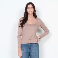 WADOS - POLERA MANGA LARGA SOLIDA ESCOTE REDONDO