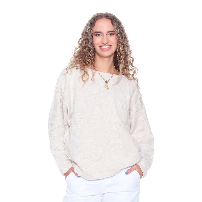 WADOS - SWEATER MANGA LARGA SOLIDO ESCOTE REDONDO