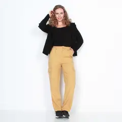 WADOS - PANTALON CARGO TIRO ALTO PRETINA BASICA ELASTICADA