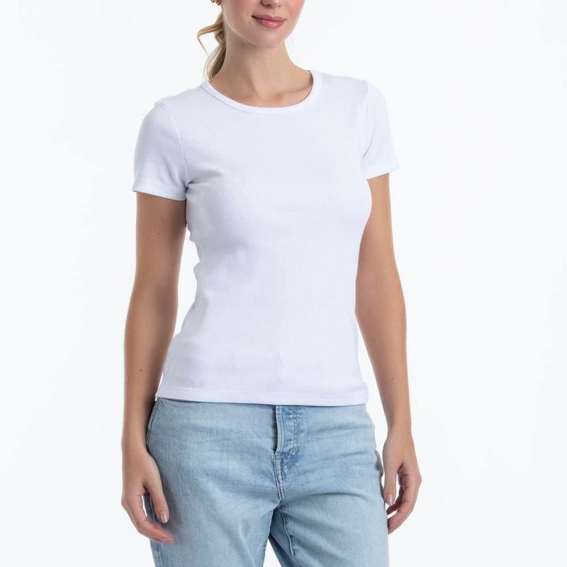 LADY GENNY - Camiseta Cotton Rib Manga Corta