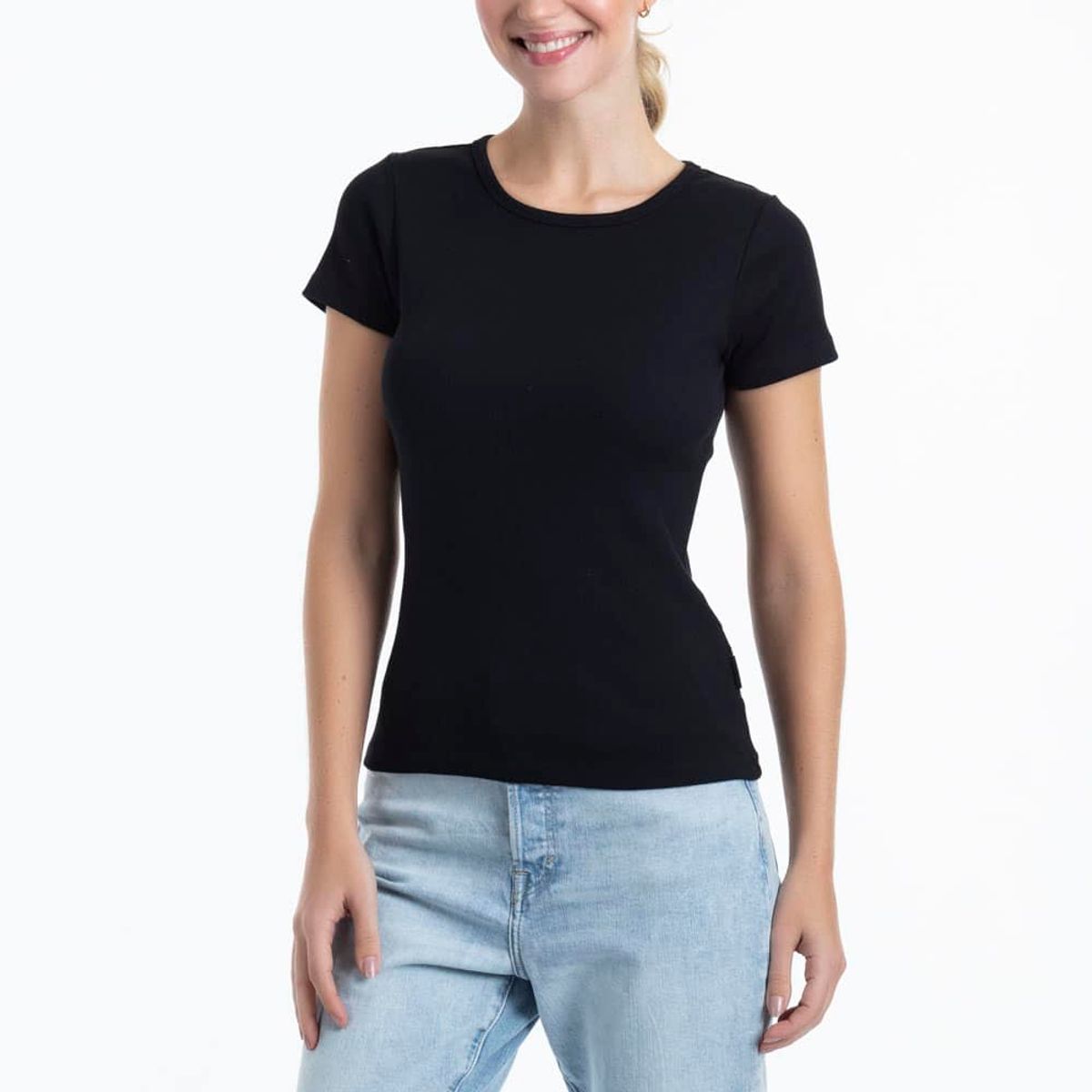 LADY GENNY - Camiseta Cotton Rib Manga Corta