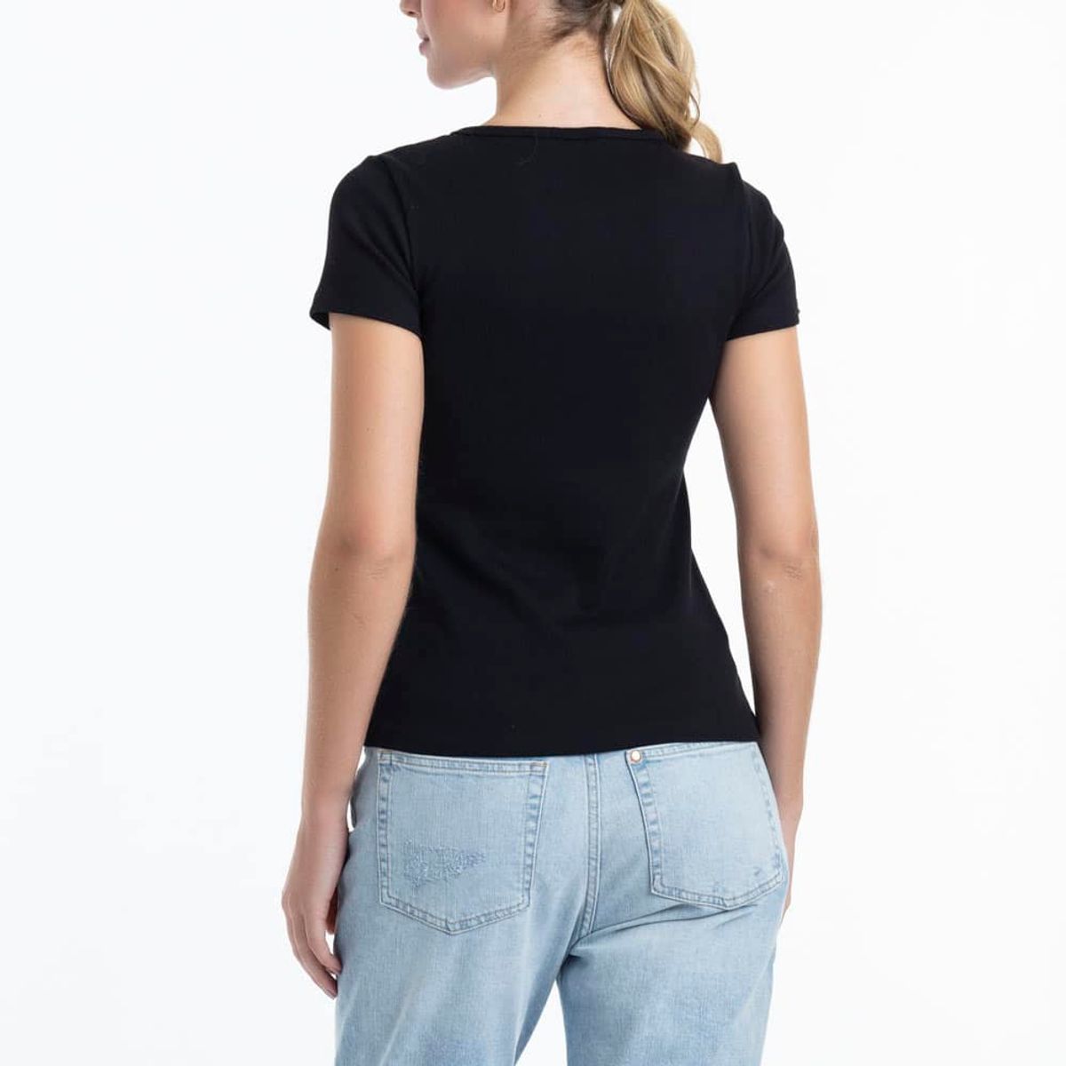 LADY GENNY - Camiseta Cotton Rib Manga Corta