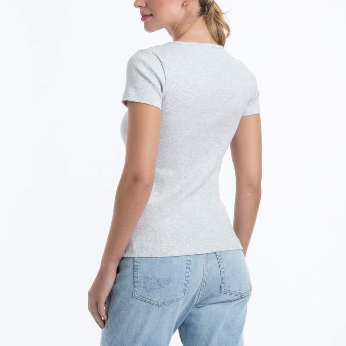 LADY GENNY - Camiseta Cotton Rib Manga Corta
