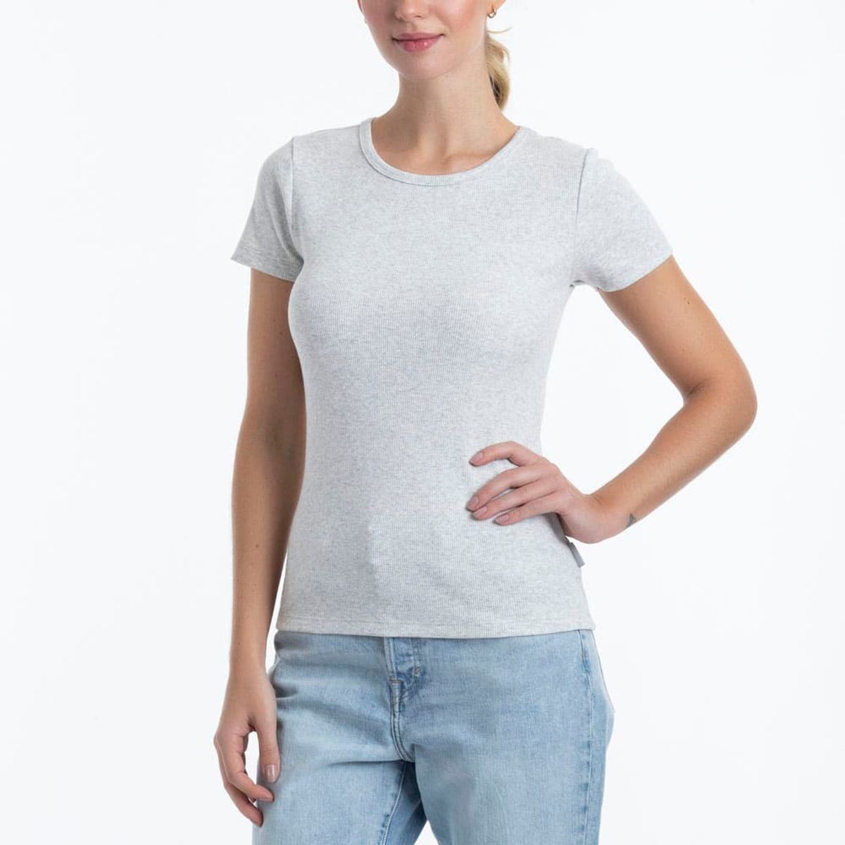 LADY GENNY - Camiseta Cotton Rib Manga Corta
