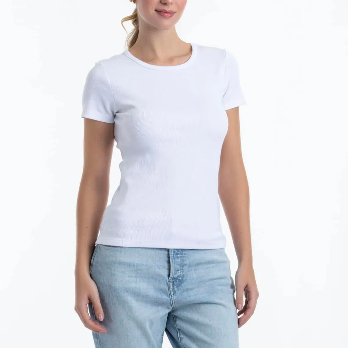 LADY GENNY - Camiseta Cotton Rib Manga Corta