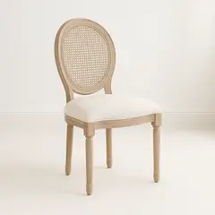KLIK - Silla de Comedor Madera Acolchada Luis XV - Blanco
