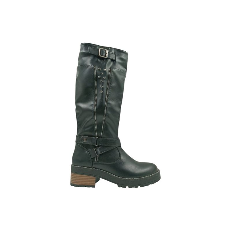 HERIEL - Bota Negra Taco Bajo Mujer