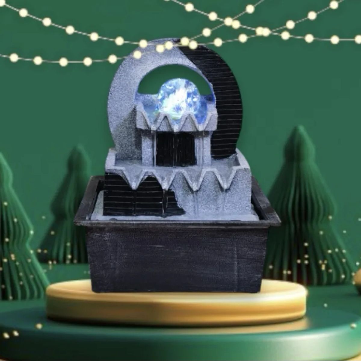 GENERICO - Fuente De Agua Decorativa Cascada Con Luz Led Pileta