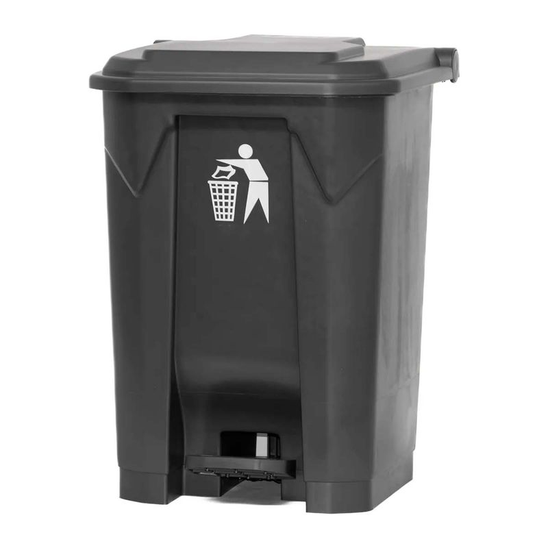 GENERICO - Basurero Con Pedal Contenedor 50 Litros Negro