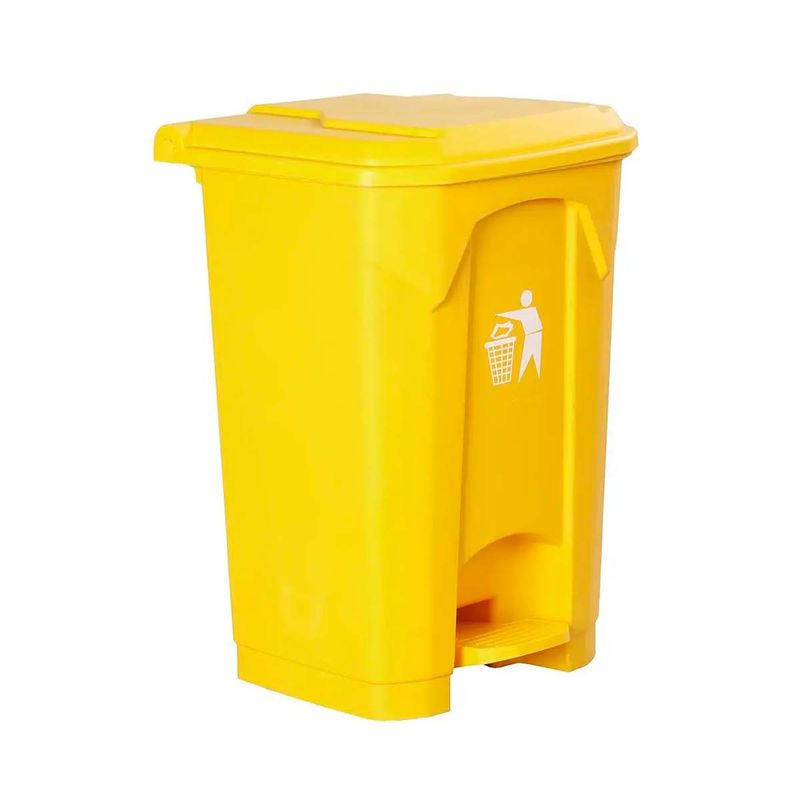 GENERICO - Basurero Con Pedal Contenedor 50 Litros Amarillo