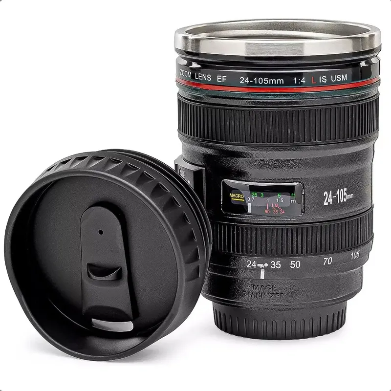 GENERICO - Tazon Taza Cafe Mug Tipo Lente De Camara Fotografica Alumini