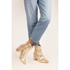 GANDARVA - Botín Mujer De Cuero Guacolda Dorado 7 cm