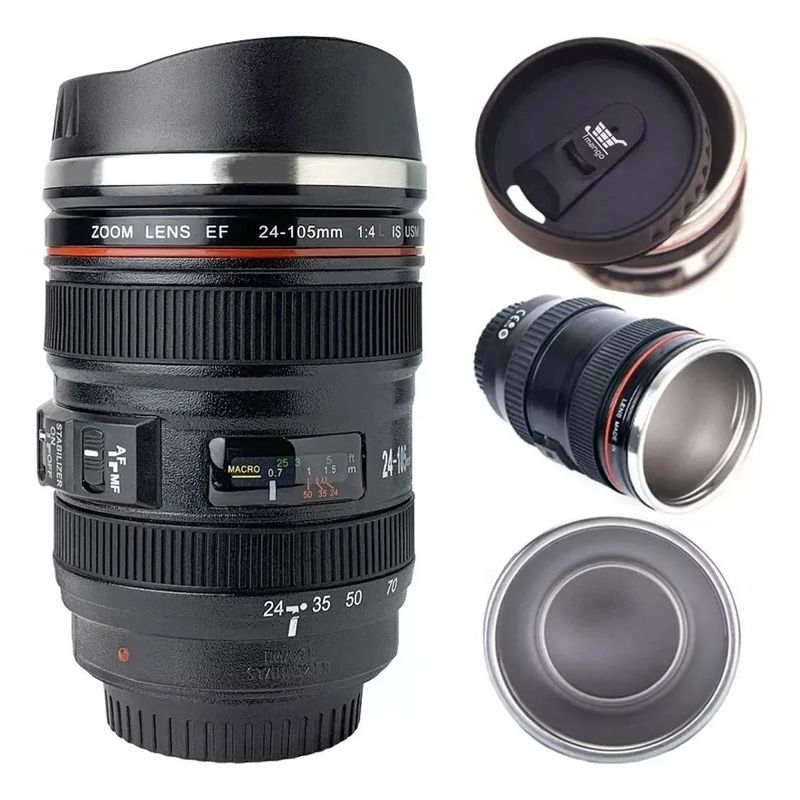 GENERICO - Vaso Mug Taza Tipo Lente Camara 24-105mm Elegante