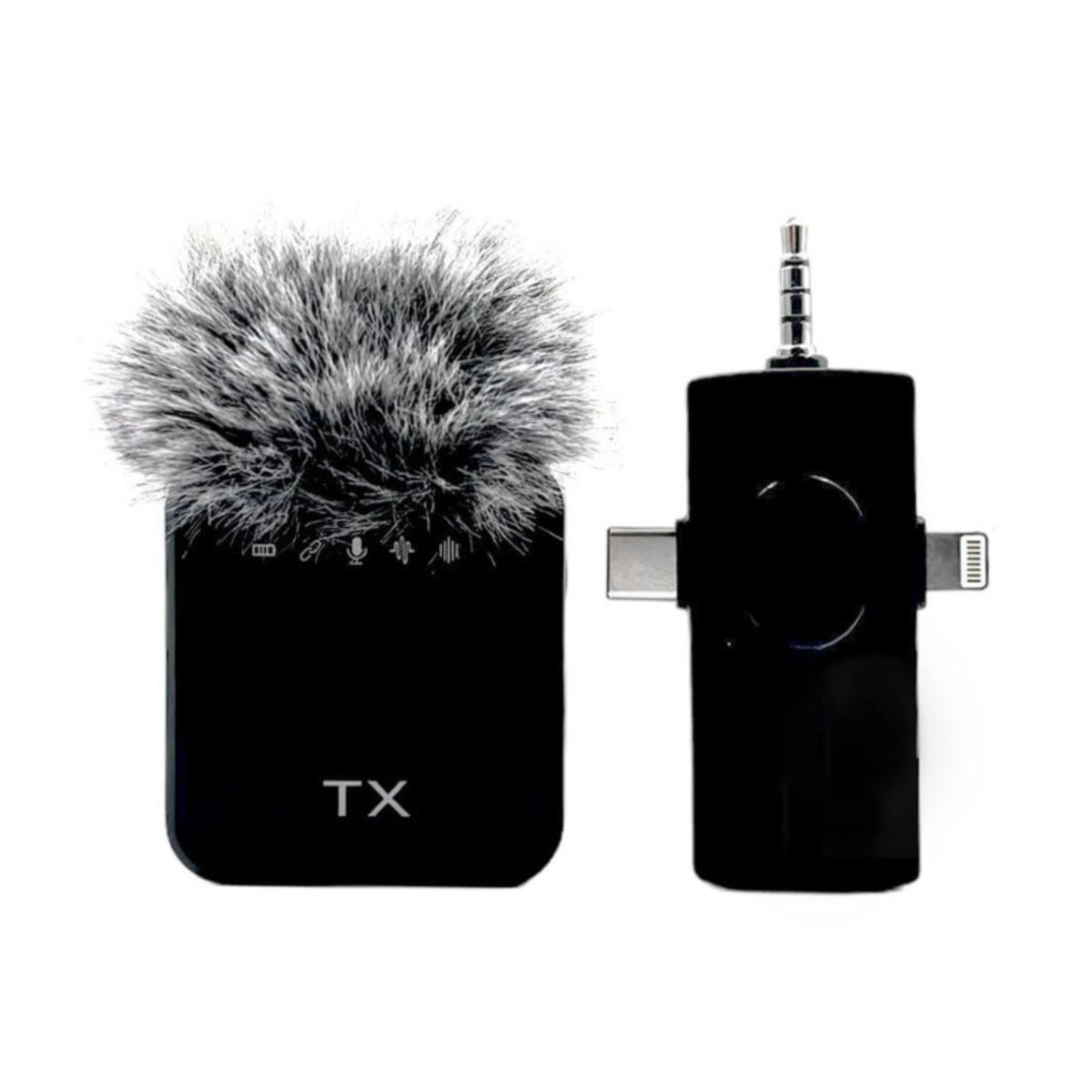 GENERICO - Micrófono de solapa inalámbrico 3 Auxiliar,USB-C Para iPhone