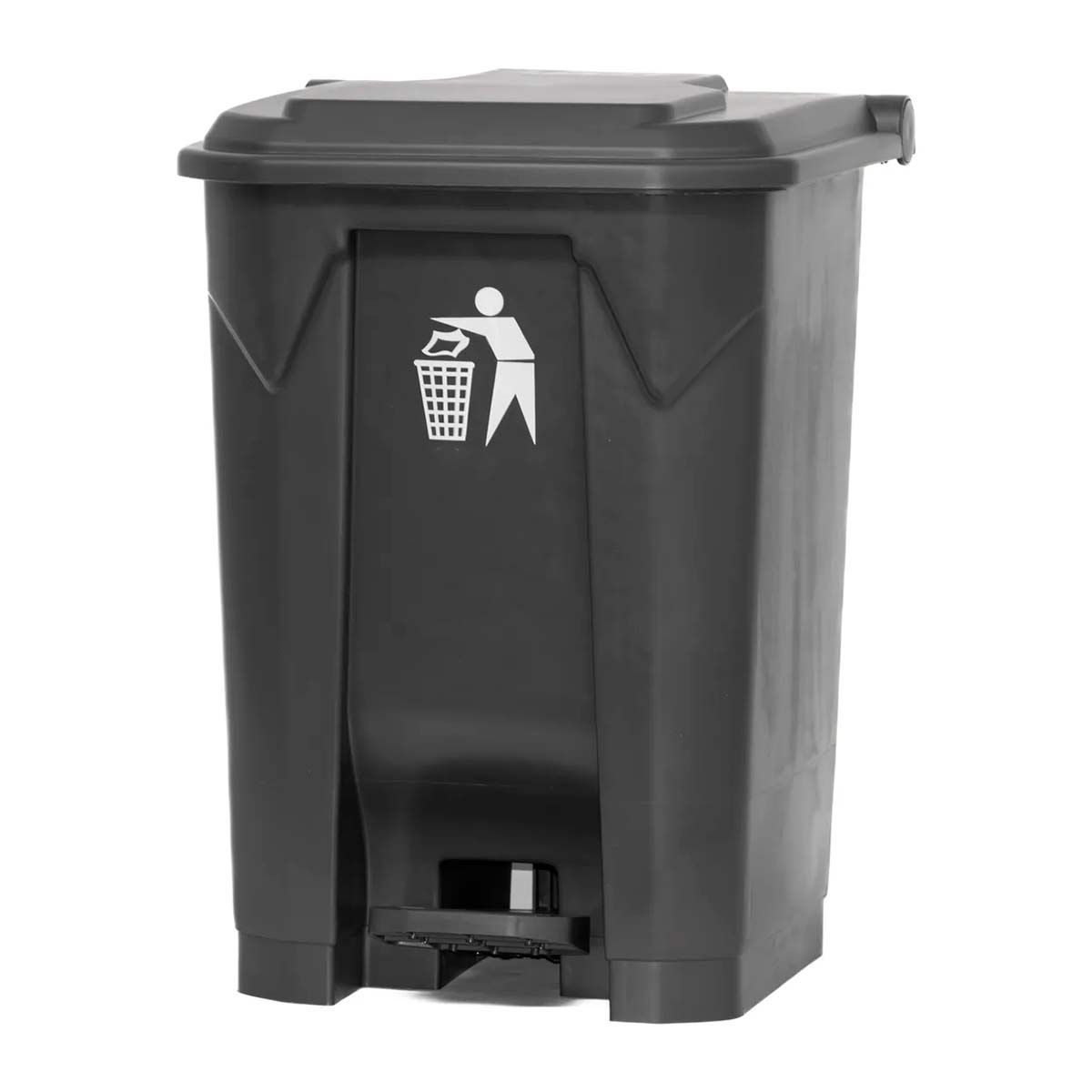 GENERICO - Cubo De Basura Basurero Con Pedal Contenedor 80 Litros Negro