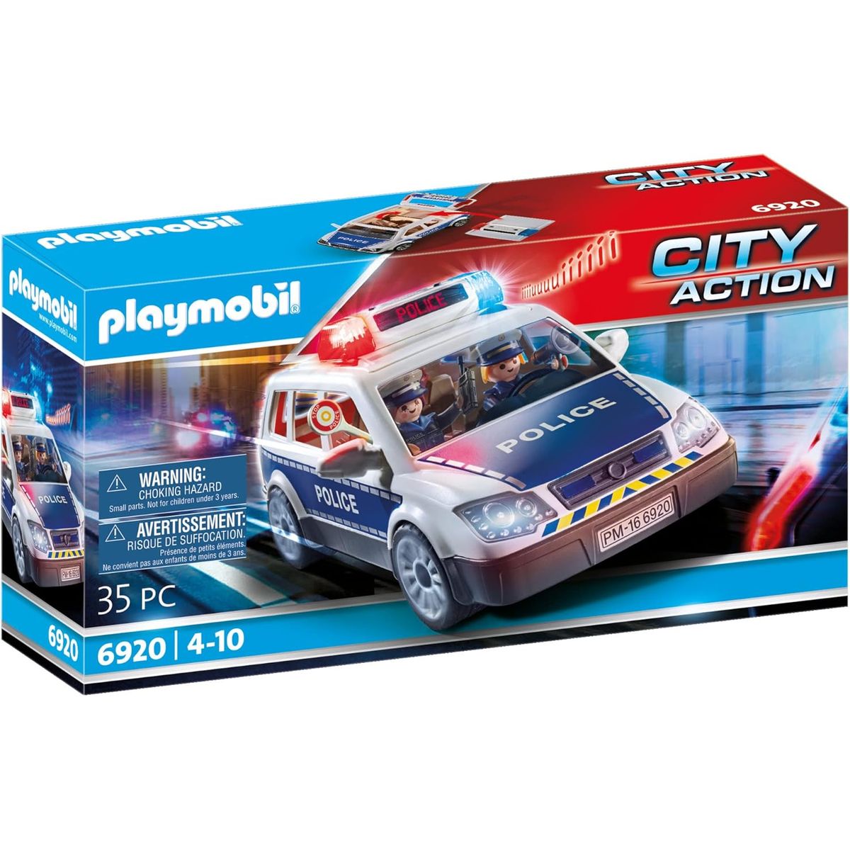 PLAYMOBIL - PLAYMOBIL AUTO POLICIA CON LUCES Y SONIDO PM6920