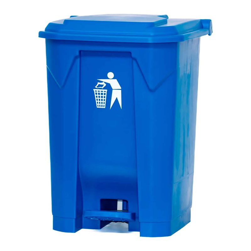 GENERICO - Cubo De Basura Basurero Con Pedal Contenedor 80 Lts Azul