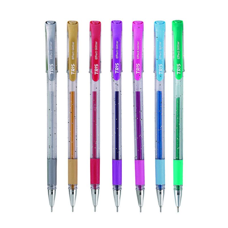 TRIS - Pack 7 Lápices gel glitter 1.0mm
