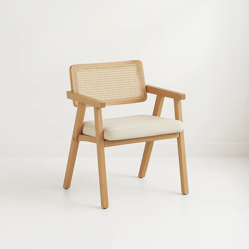 KLIK - Sitial Acolchado Chandigarh Butaca Rattan - Madera