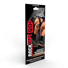 ROCKTAPEGO - CINTA KINESIOLÓGICA 4 TIRAS PRE CORTADAS 25 CM COLOR NEGRO