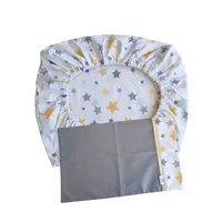 Sábana Bajera para Colecho y Funda de Almohada Estrellas Amarillas