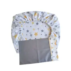 GENERICO - Sábana Bajera para Colecho y Funda de Almohada Estrellas Amarillas
