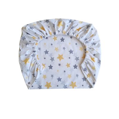Imagen 2 del producto Sábana Bajera para Colecho y Funda de Almohada Estrellas Amarillas