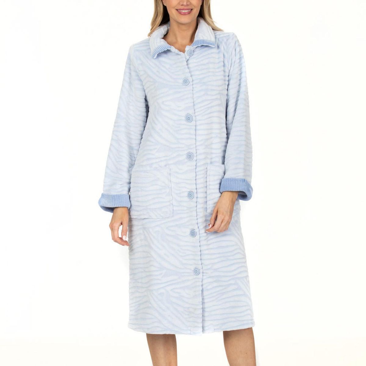 LADY GENNY - Bata Larga Polar Abotonada