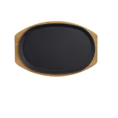 DANGRILL - Fuente Hierro Fundido Con Bandeja Bambú 20x30 Cm