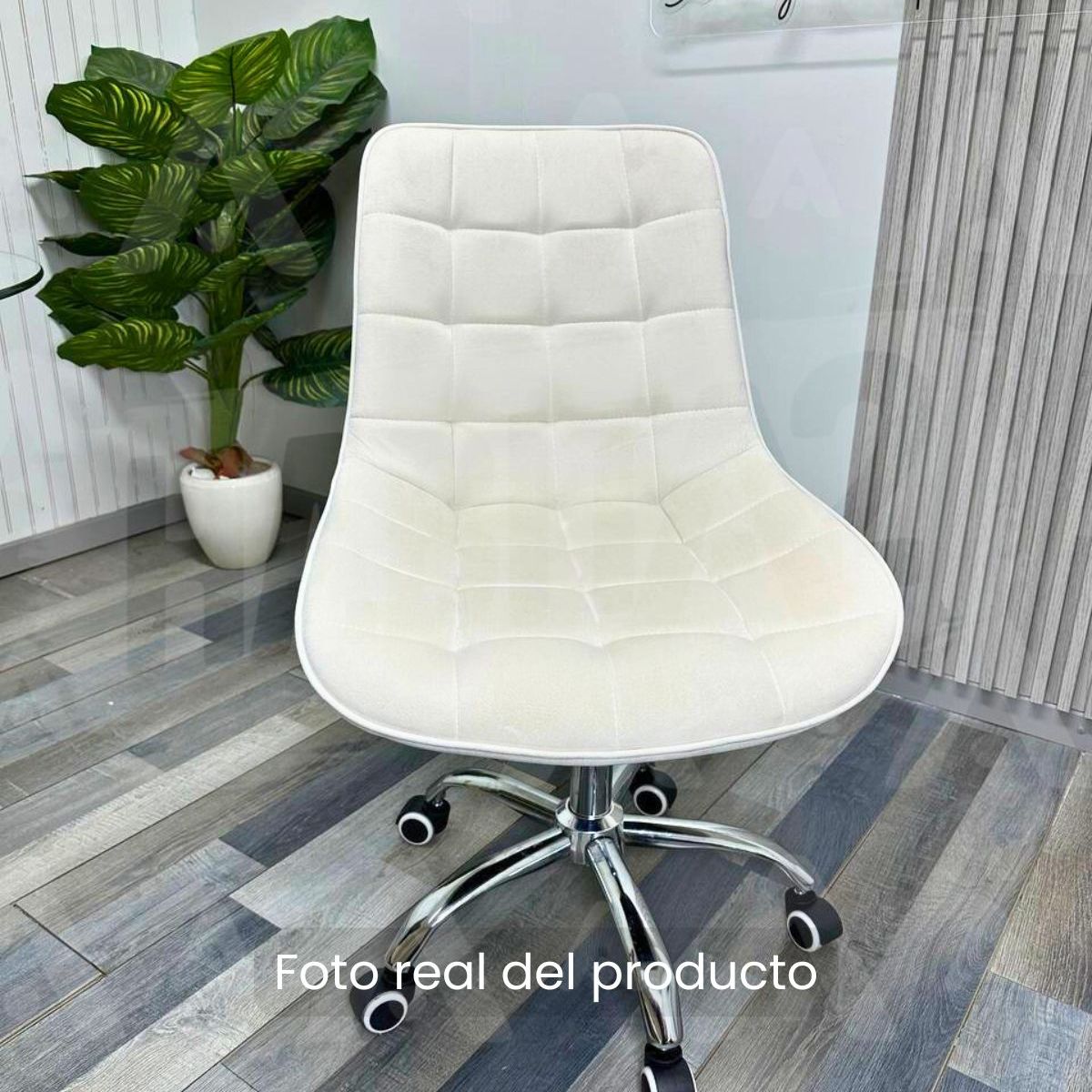 HABITA2 CHILE - Silla Escritorio Ejecutiva Felpa Roma - Beige