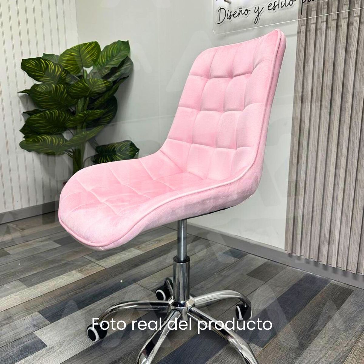 HABITA2 CHILE - Silla Escritorio Ejecutiva Felpa Roma - Rosada